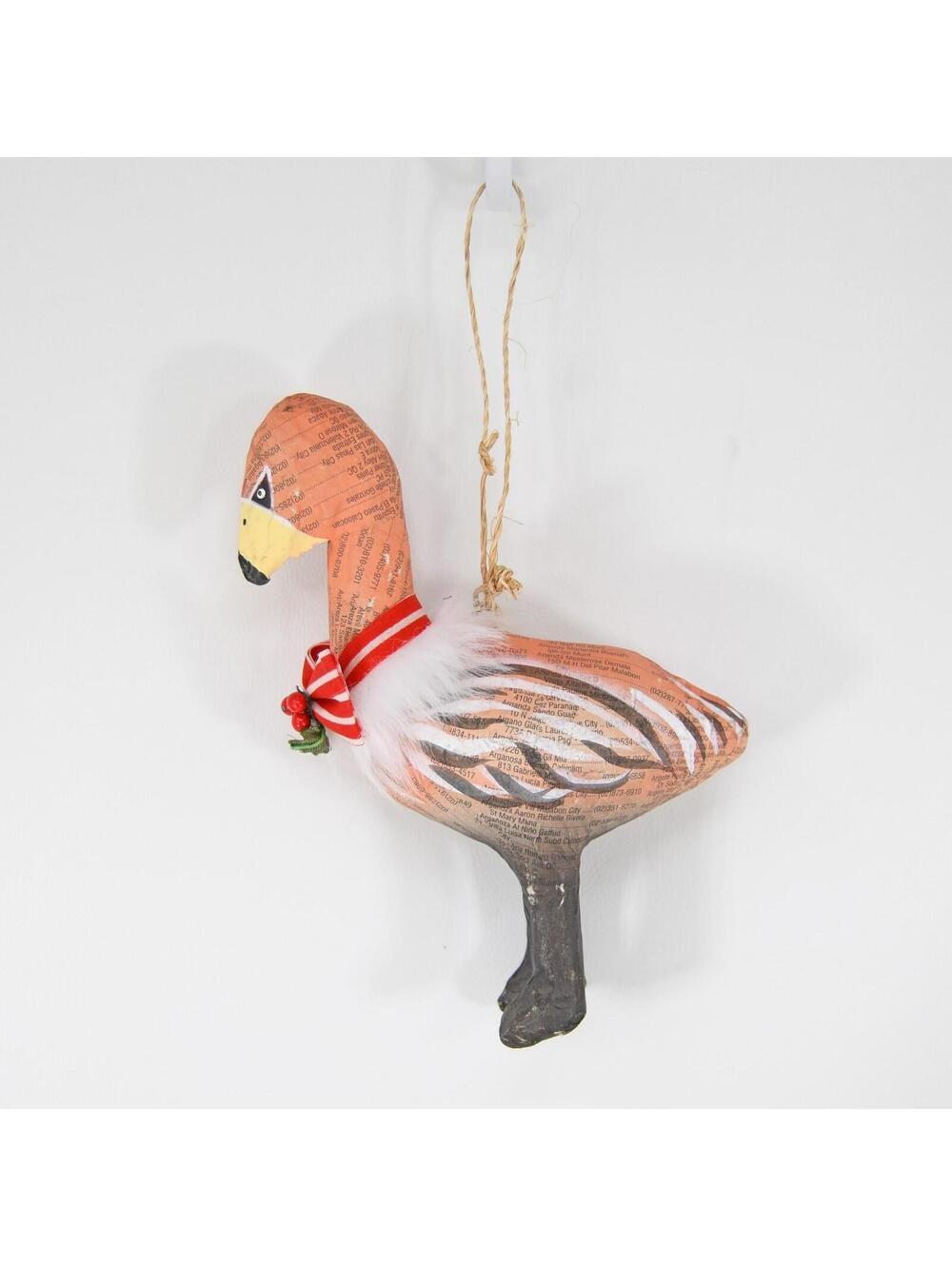 Flamingo Paper Mache Newspaper Telephone Book Christmas Ornament Philippines